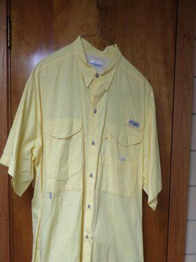 Columbia Sportswear Yellow Short Sleeve Button Down shirt Size 1X